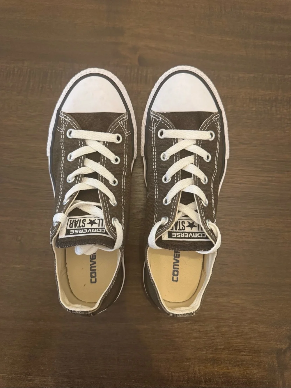 Converse Kids Low Top Sneakers - Brown and White